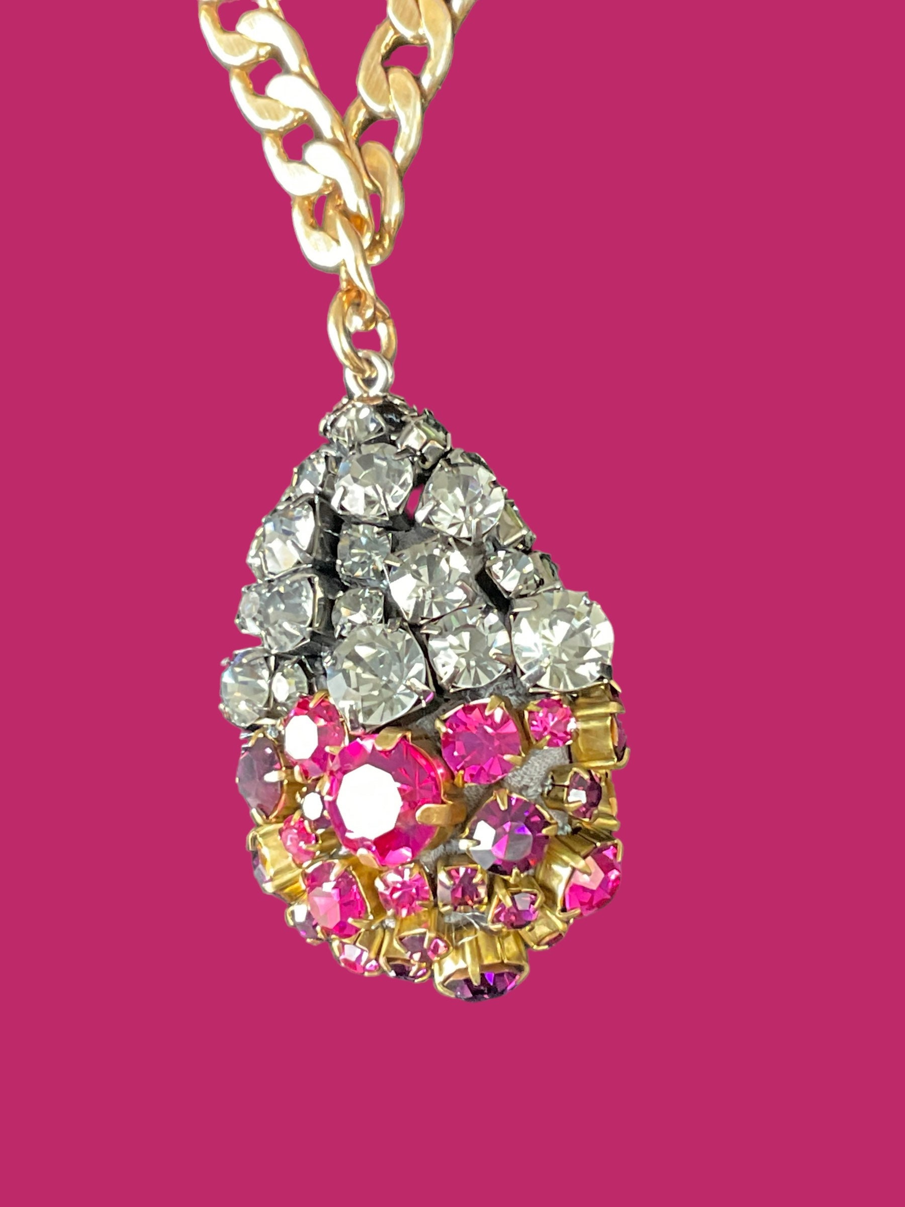 アクセサリー Rada necklace RADA Italy, Vintage Antique Gold 40”chain Necklace & 2” Egg in