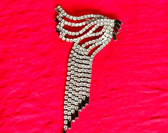 Massive 5” Art Deco Rhinestone Brooch