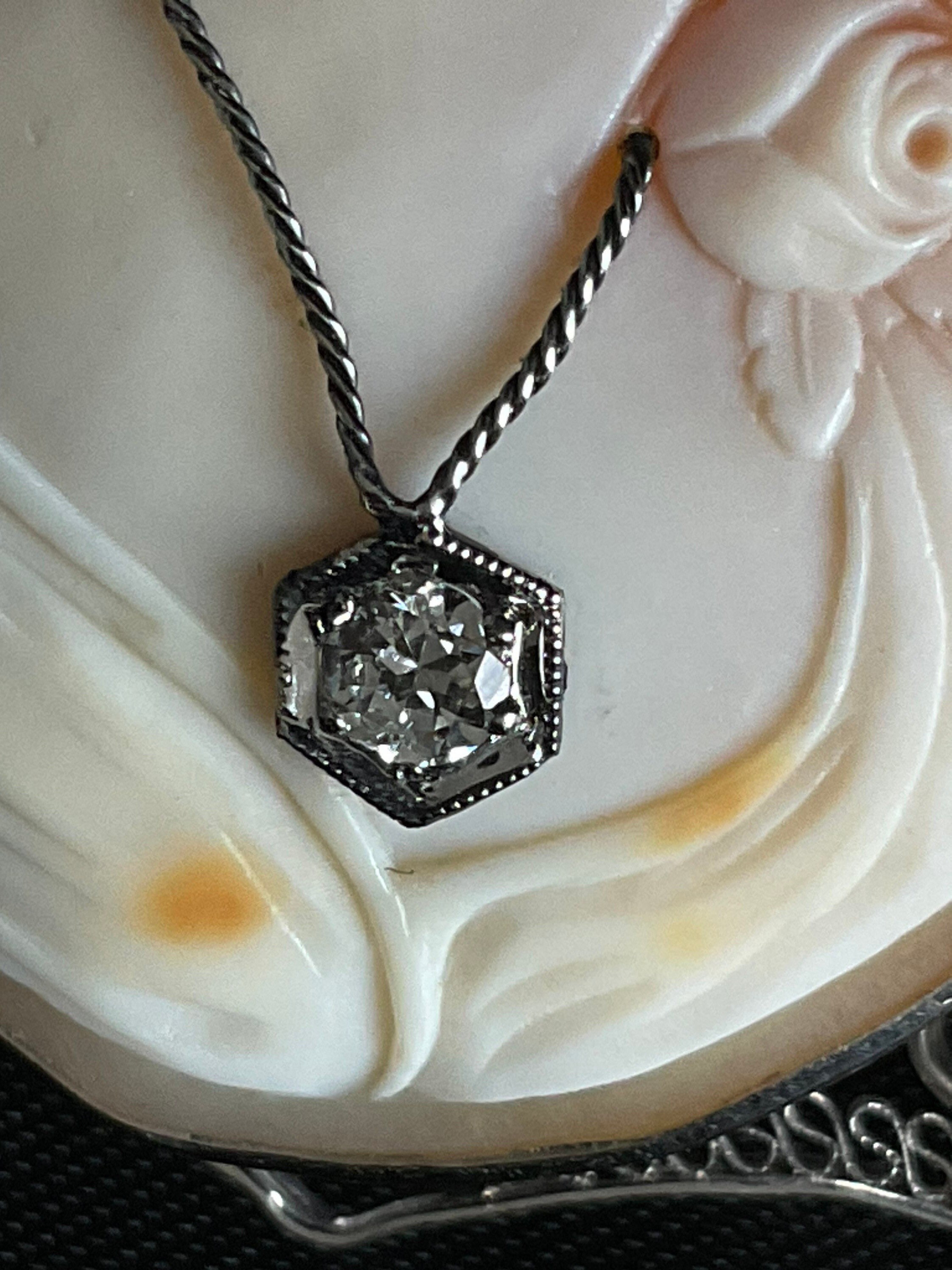 Vintage 14k White Gold Filigree Shell Cameo Habille 3mm European Cut ...