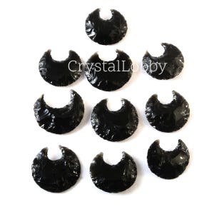 Obsidian Moon Obsidian Metaphysical Glass Crescent Obsidian Crystal Healing All Shape Quartz Carving Stone Gemstone for Jewelry Making