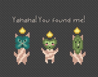 korok, botw, totk, cross stitch pattern, pdf download, Printable.