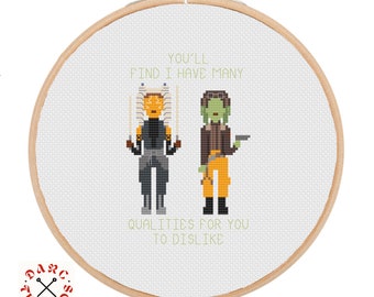 Ahsoka, Hera Quote, Cross stitch, pdf pattern