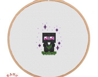Baby enderman, small mine craft Cross stitch, pdf pattern