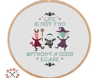 Christmas Nightmare cross stitch, pdf printable pattern
