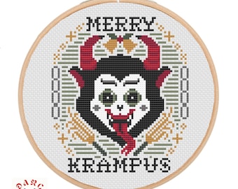 Merry Krampus , Cross stitch pattern