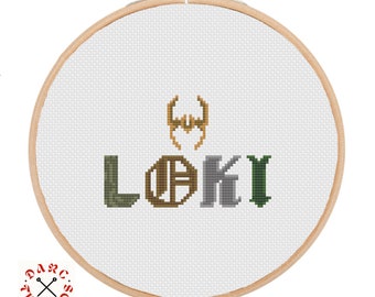 Loki title, Cross stitch, pdf pattern