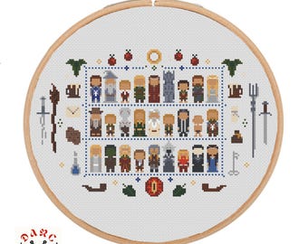LOTR characters Cross stitch, pdf pattern, printable.
