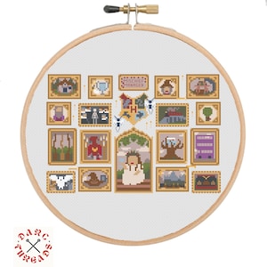 Potter Wizard Movie art, gallery wall, pdf printable cross stitch pattern