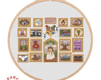 Potter Wizard Movie art, gallery wall, pdf printable cross stitch pattern