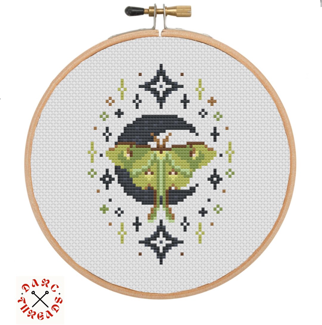 Luna Moth Cross Stitch Pattern Pdf - Etsy