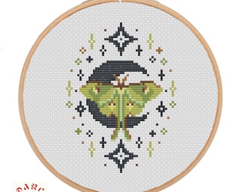 Luna moth cross stitch pattern pdf