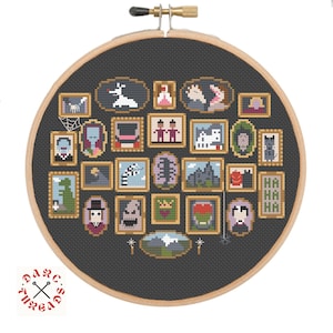 Tim Burton Movie art, gallery wall, pdf printable cross stitch pattern