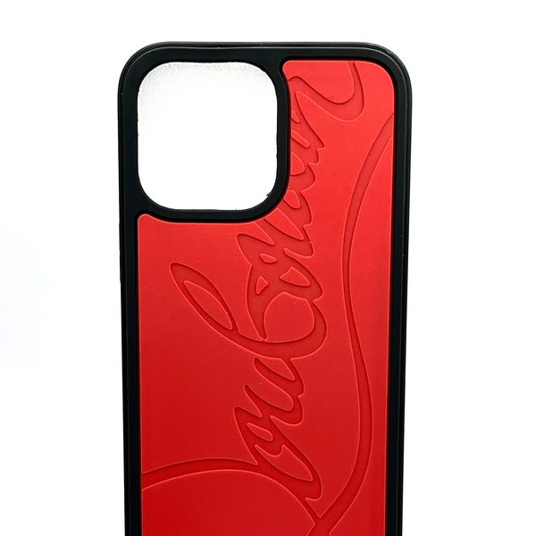 Designer Red Bottom Luxury Fashionable 3D Embossed Letter Silica Gel Red Black Phone Case iPhone 15 14 13 12 11  7 8 Pro XR X XS Pro Max