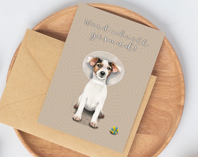 Get well soon - Jack Russel | Greeting card | Get well soon | Folding card | A6 | 260g