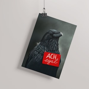 Postkarte Rabe ACH EGAL | A6 | Statement Karte | 300 g Chromocard |