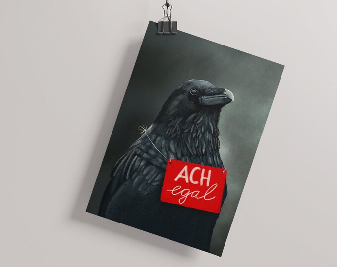 Postcard Raven ACH NO MATTER | A6 | Statement Map | 300 g chromocard |