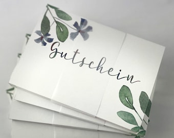 Gutscheine Set | 25, 50 oder 100 Stk (Preisvorteil) | Kundenbindung | 300 g Naturkarton| Klimaneutral | Kundengutschein blanko |