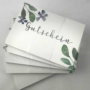 Gutscheine Set | 25, 50 oder 100 Stk (Preisvorteil) | Kundenbindung | 300 g Offset Karton| Klimaneutral | Kundengutschein blanko |