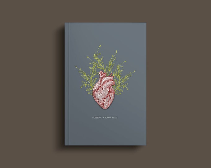 Notebook Human Heart | A5 | 120 pages (!) natural paper | dotted | A great gift for medical students | Study planner