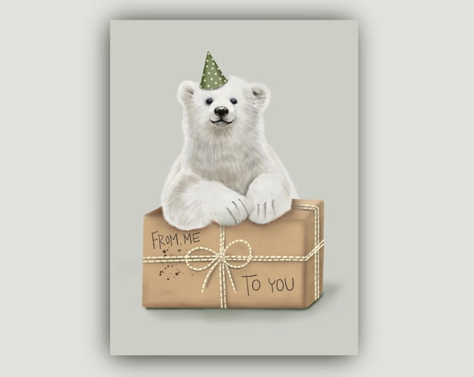 Polar Bear Birthday Card | Greeting Card | Invitation | Folding Card | Gift | A6 | 260 g