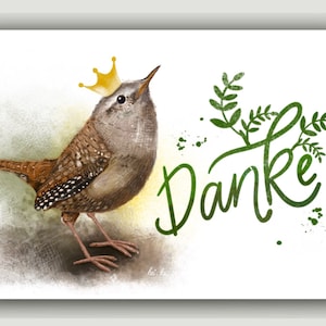 Danke Postkarte | Zaunkönig | 300g | A6 |
