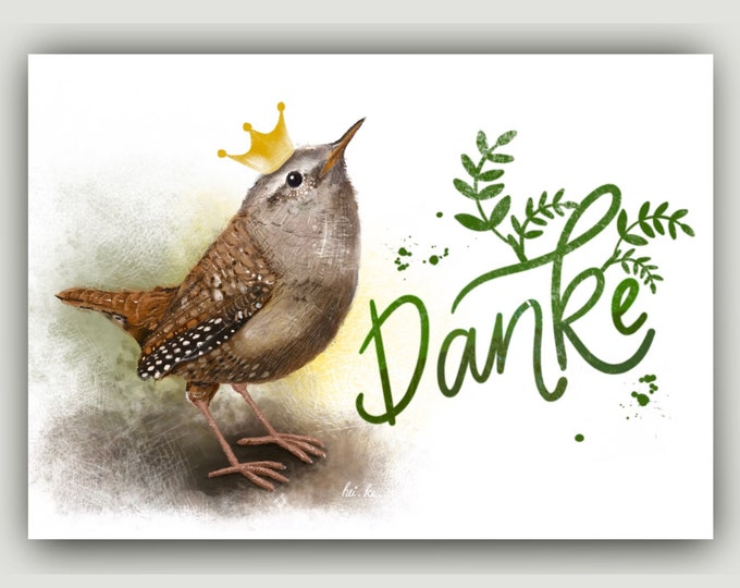Thank you postcard | Zaunkönig | 300g | A6 |