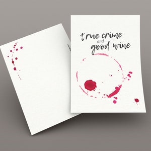 True Crime and good wine Postkarte | A6 | 300g Naturkarton creme | klimaneutral gedruckt