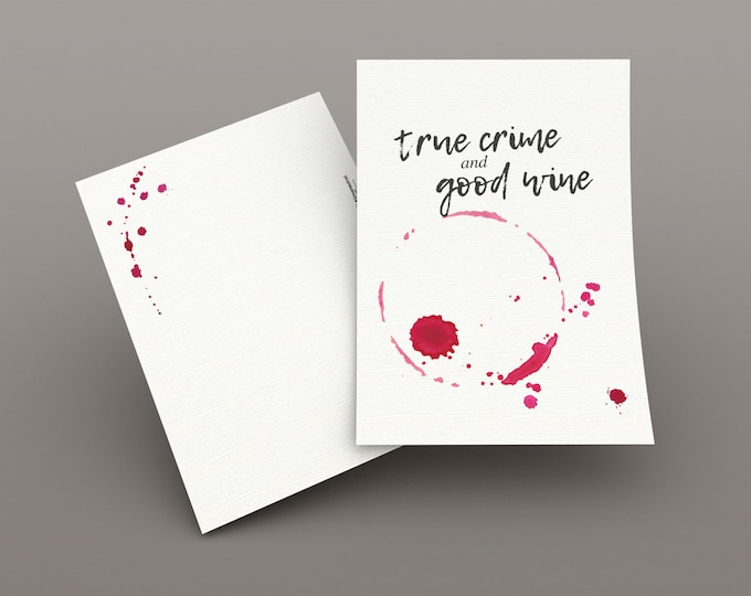 True Crime and good wine postcard | A6 | 300g natural carton cream | climate-neutral printing