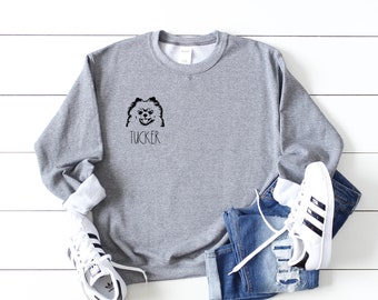 Customized Pomeranian Sweatshirt, Personalized Dog Sweatshirt, Pomeranian Shirt, Pomeranian Sweatshirt, Pomeranian Crewneck, Pomeranian