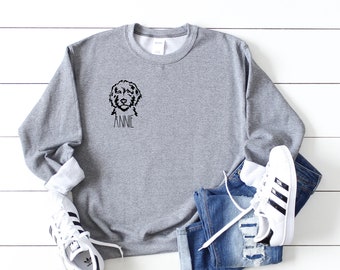 Customized Dog Sweatshirt, Personalized Dog Sweatshirt, Bernedoodle Shirt, Goldendoodle Shirt, Aussiedoodle Shirt, Sheepadoodle Shirt