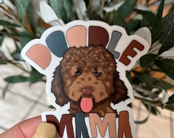 Bernedoodle Sticker, Labradoodle Sticker, Brown Doodle Sticker, Dog Mom Sticker, Water Bottle Dog Sticker, Dog Mom Sticker, Laptop Sticker