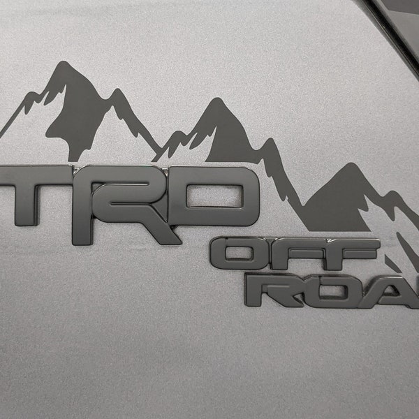 5th Generation 4Runner TRD Off Road Pillar Mountain Decals Matte Black and Topo *Sold as a Pair*