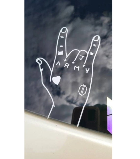 BTS CAR DECAL Jungkook jk Bts Hand tattoo car decal laptop decal vinyl decal