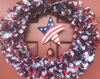 Patriotic Summer Cotton Wreath