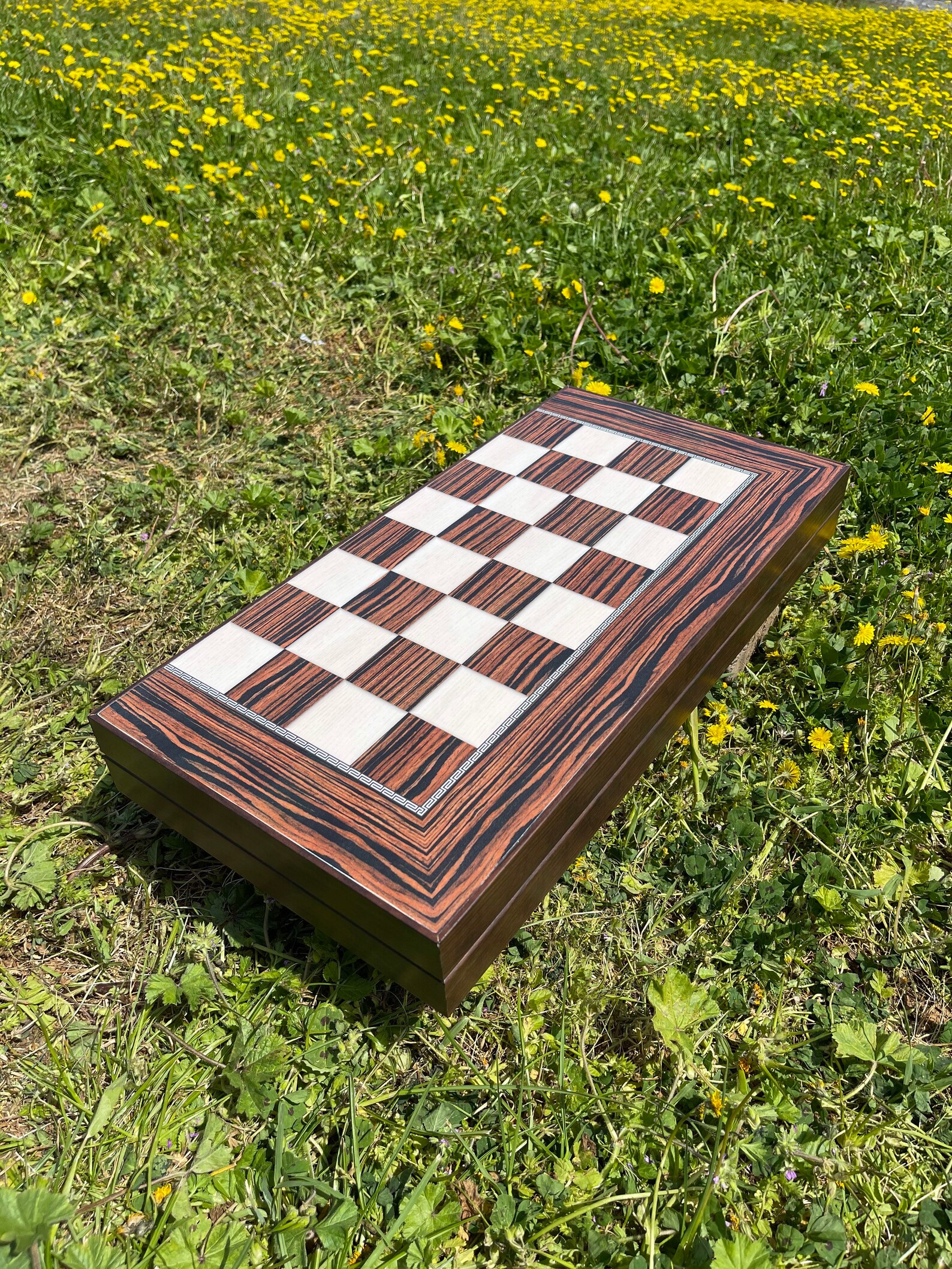 Wooden Backgammon Board with Wooden Backgammon Pieces Luxury Etsy