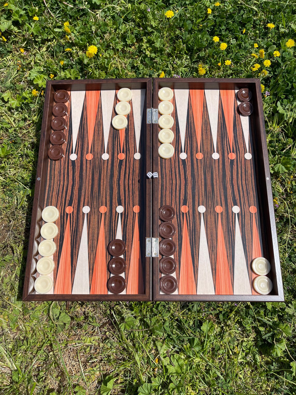 Wooden Backgammon Board with Wooden Backgammon Pieces Luxury Etsy