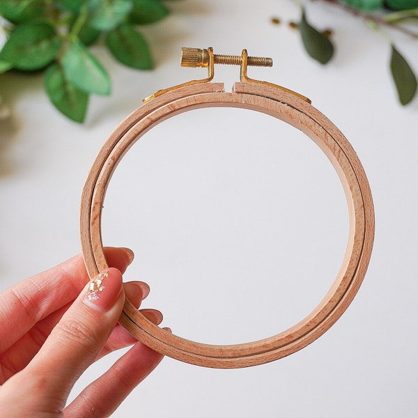 Beechwood Embroidery Hoops | 4" to 7" sizes | Embroidery Tools and Accessories | Embroidery Equipment | Quality Gold Hardware