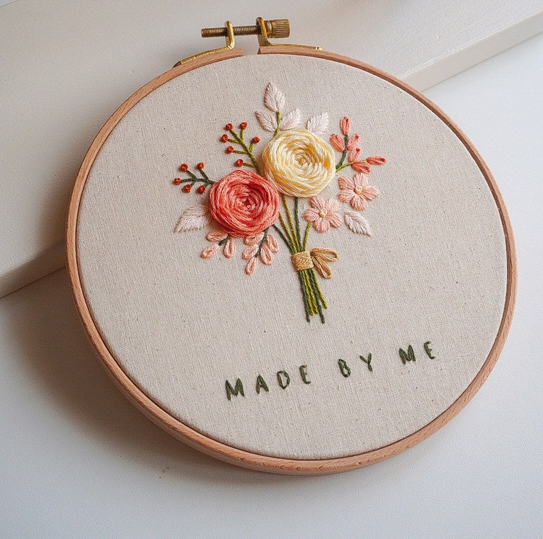 Rose Bouquet Embroidery Pattern Instant Digital Download PDF Etsy