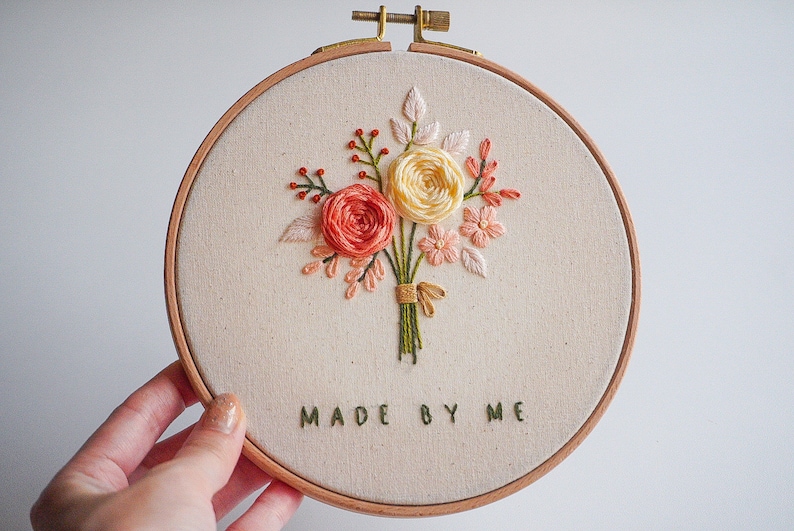 Rose Bouquet Embroidery Pattern Instant Digital Download PDF Etsy