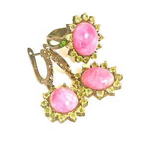 Beautiful Natural Heated Ruby Ring and earrings Set Silver 925 Sterling