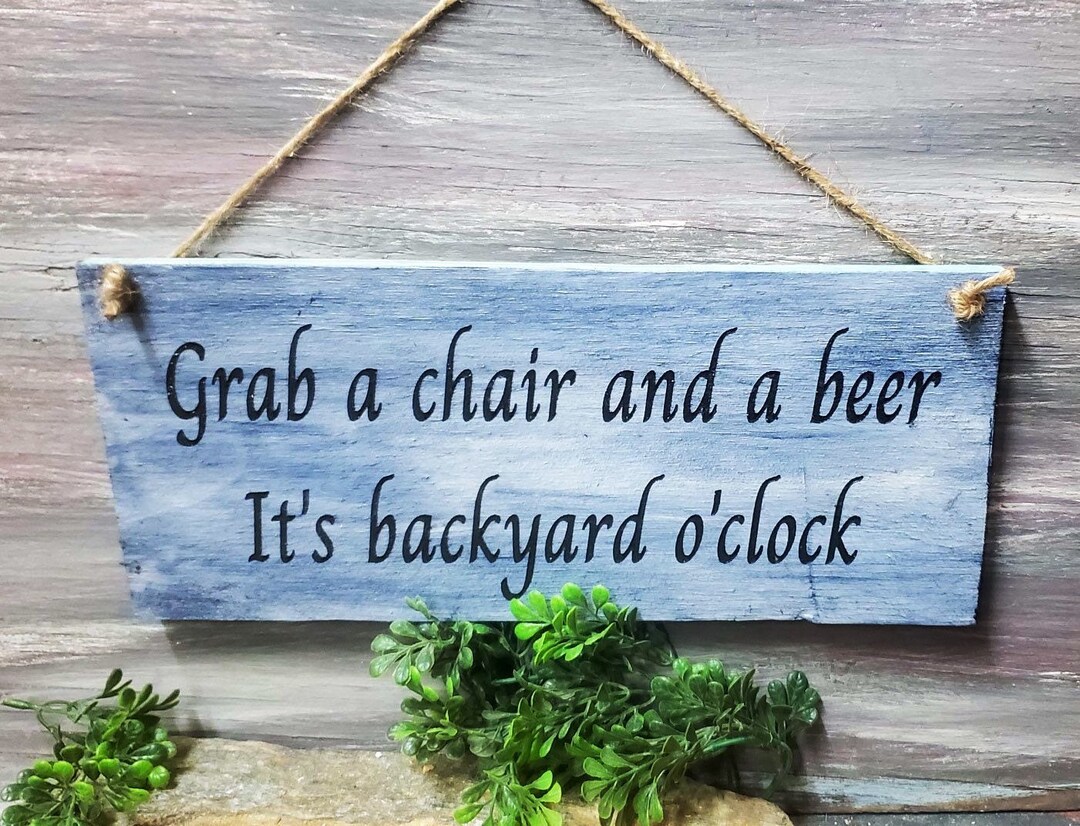 Happy Hour Sign Outdoor Backyard Sign Outdoor Bar Sign Backyard Hanging