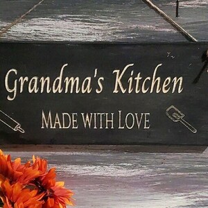 Grandma’s Kitchen Made With Love | Engraved Wood Sign | Grandmother Gift  Grandparents Gift | Grandma Gift | Grandma Sign | Grandma Cooking