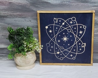 Arte en madera con ciencia / Planetas y estrellas talladas, decoración espacial
