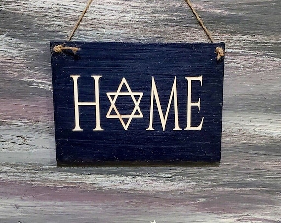 Star of David Home Sign | Jewish Decor, Handmade Wood