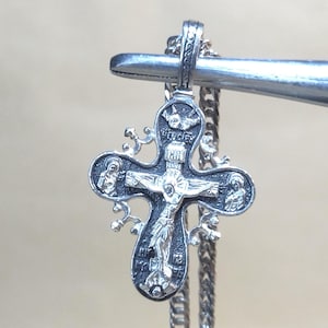 Beautiful Orthodox cross,  orthodox cross with prayer, silver orthodox pendant, Orthodox Greek Pendant,silver pendant cross, orthodox cross
