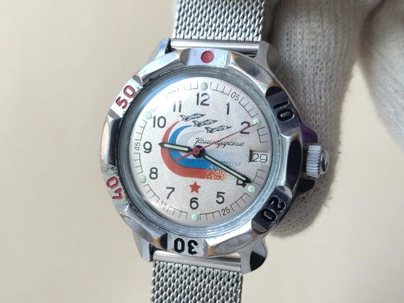 Vintage Vostok Komandirskie Mechanical Watch Jet Fighter ,Vostok military watch, russian watch Vostok , Soviet Wostok watch,