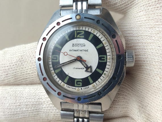 Vintage Vostok commander watch , mechanical watch Vostok , russian watch Vostok , Soviet Wostok watch,Vostok  amphibian, Vostok diver View 6