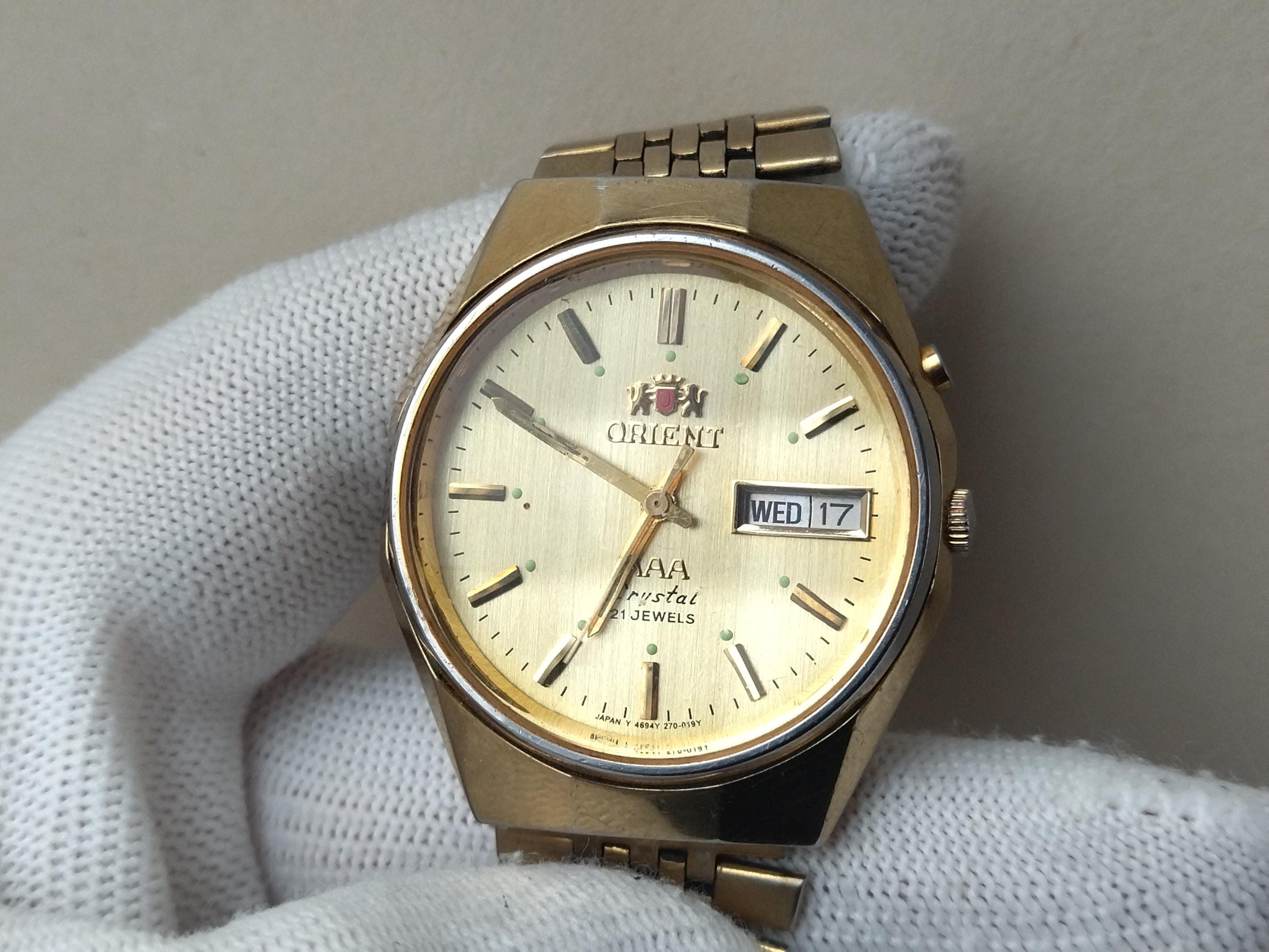 Vintage Watch Orient,orient Watch Gold Dial,orient Watch 3 Stars