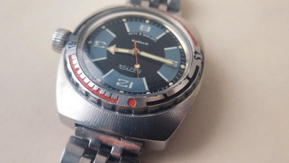 Vintage Vostok barrel watch , mechanical watch Vostok , russian watch Vostok , Soviet Wostok watch,Vostok  amphibian, Vostok diver View 6