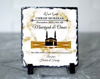 Personalised Islamic Kaabah Umrah Mubarak Slate | Umrah Mubarak Frame Gift |Muslim Gift | Hajj Mubarak | Gift for Umrah